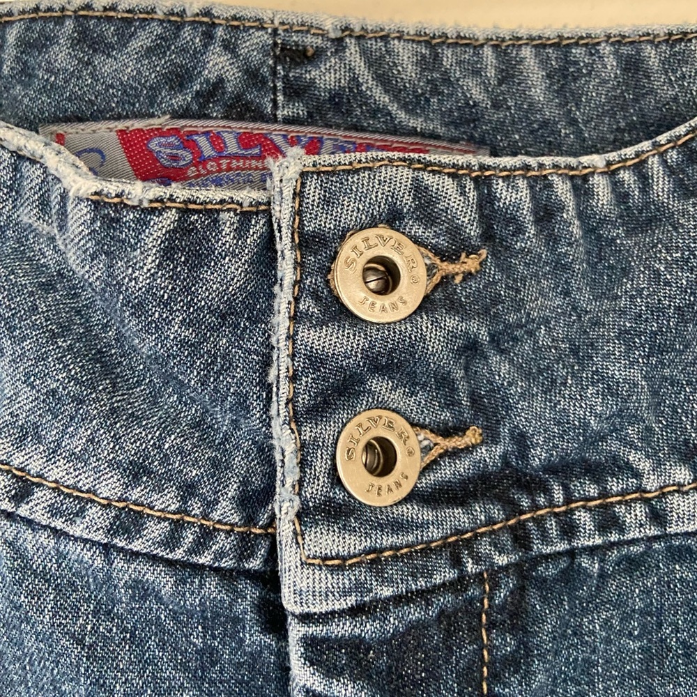 Y2K Silver Low Rise Bootcut Flare Jeans - Picture 4 of 7